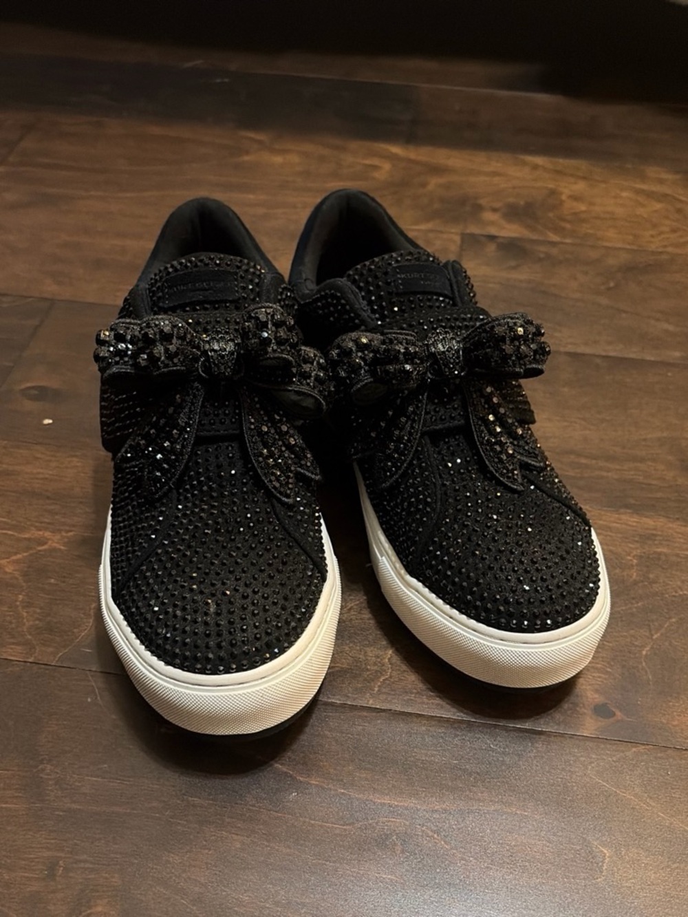 Kurt Geiger Laney Crystal Embellished Bow Platform Sneakers